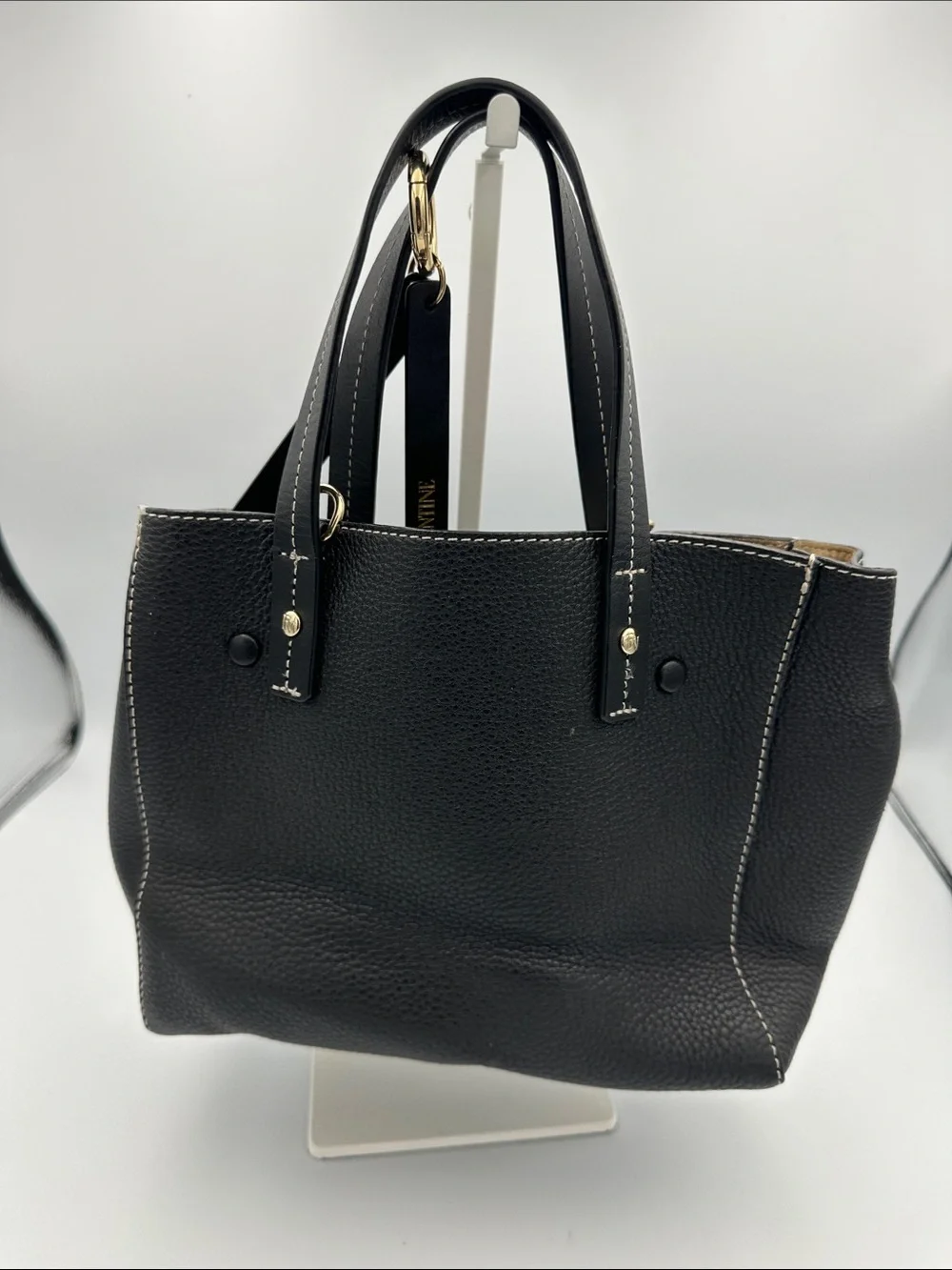 Frances Valentine Small Chloe Leather Tote Black